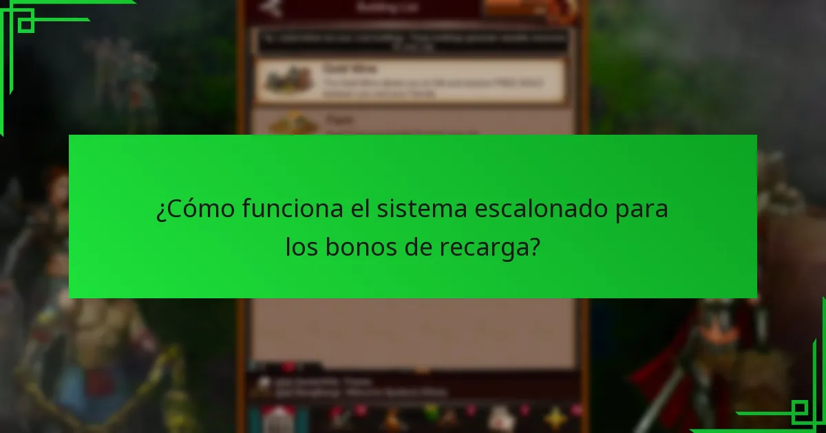 ¿Cómo funciona el sistema escalonado para los bonos de recarga?